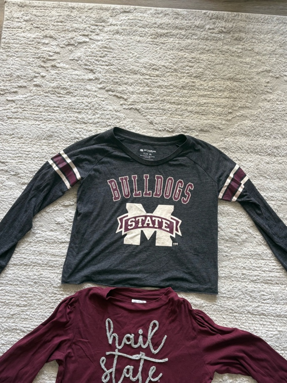 Mississippi State 'Hail State' Long Sleeve Tops Size XL - Picture 3 of 7